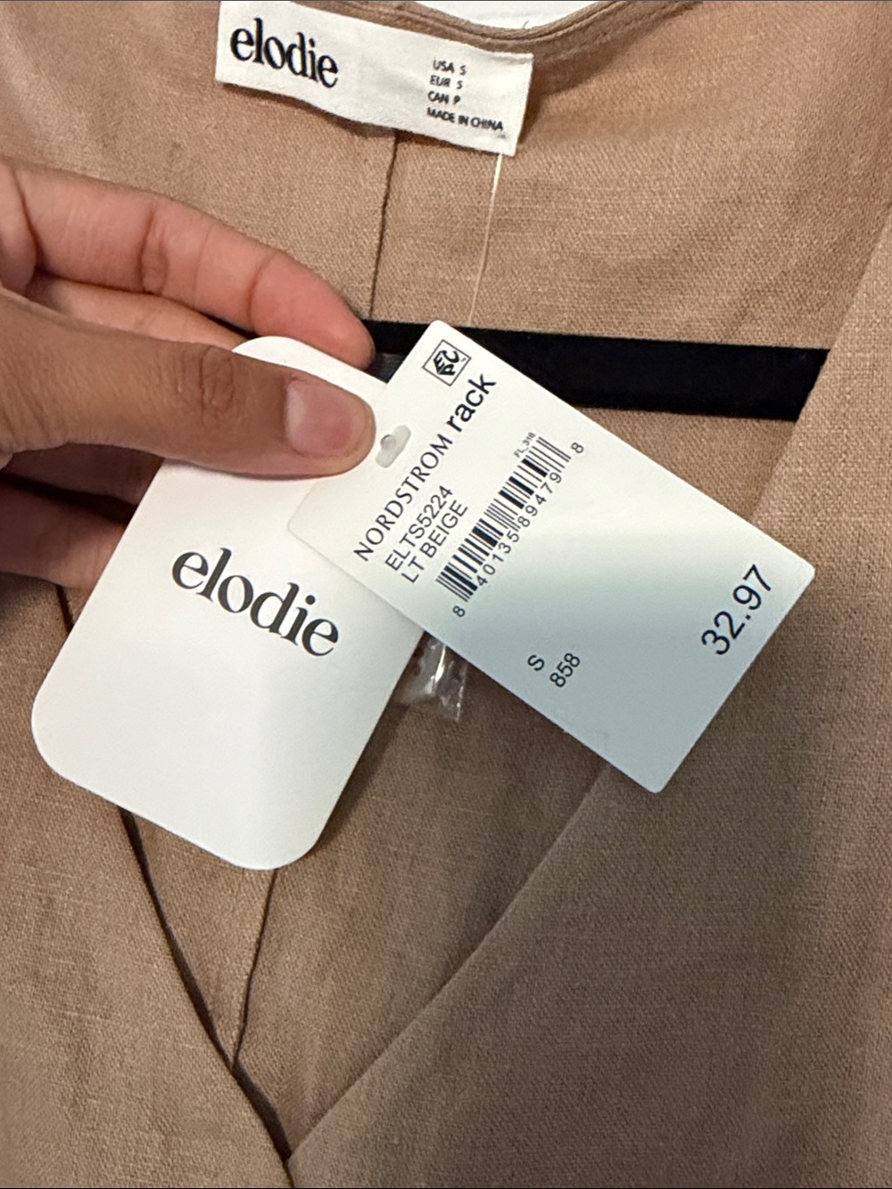 Elodie Tan Button-Front Sleeveless Vest - Picture 2 of 3